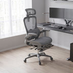 Καρέκλα γραφείου εργασίας Zenyk mesh σε grey απόχρωση 63x70x126εκ