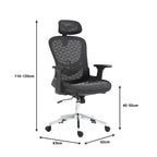 Καρέκλα γραφείου εργασίας Mergi μαύρο mesh 62x63x120εκ