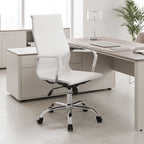 Καρέκλα γραφείου διευθυντή Valter λευκό pu 55.5x58x108εκ