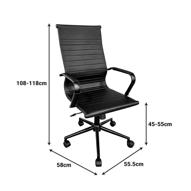 Καρέκλα γραφείου διευθυντή Valter pu μαύρο 55.5x58x108εκ