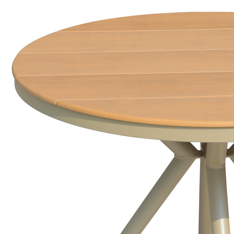 Τραπέζι Hilly plywood και αλουμίνιο σε σαμπανιζέ απόχρωση Φ100x75εκ