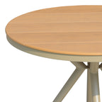 Τραπέζι Hilly plywood και αλουμίνιο σε σαμπανιζέ απόχρωση Φ100x75εκ