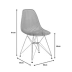 Καρέκλα Adelle PP διάφανο γκρι-inox πόδι 46x55x81εκ