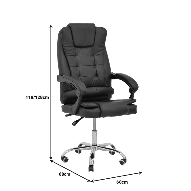 Καρέκλα γραφείου διευθυντή Toronsi μαύρο pu 60x68x128εκ