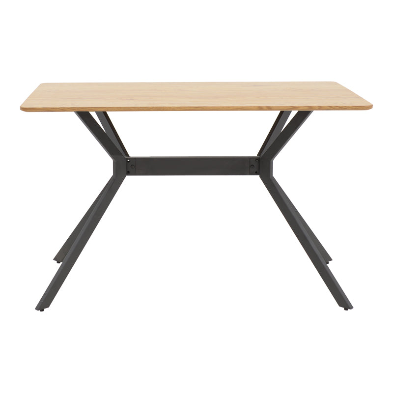 Τραπέζι Nerelis φυσικό mdf και πόδι μαύρο μέταλλο 120x70x75εκ