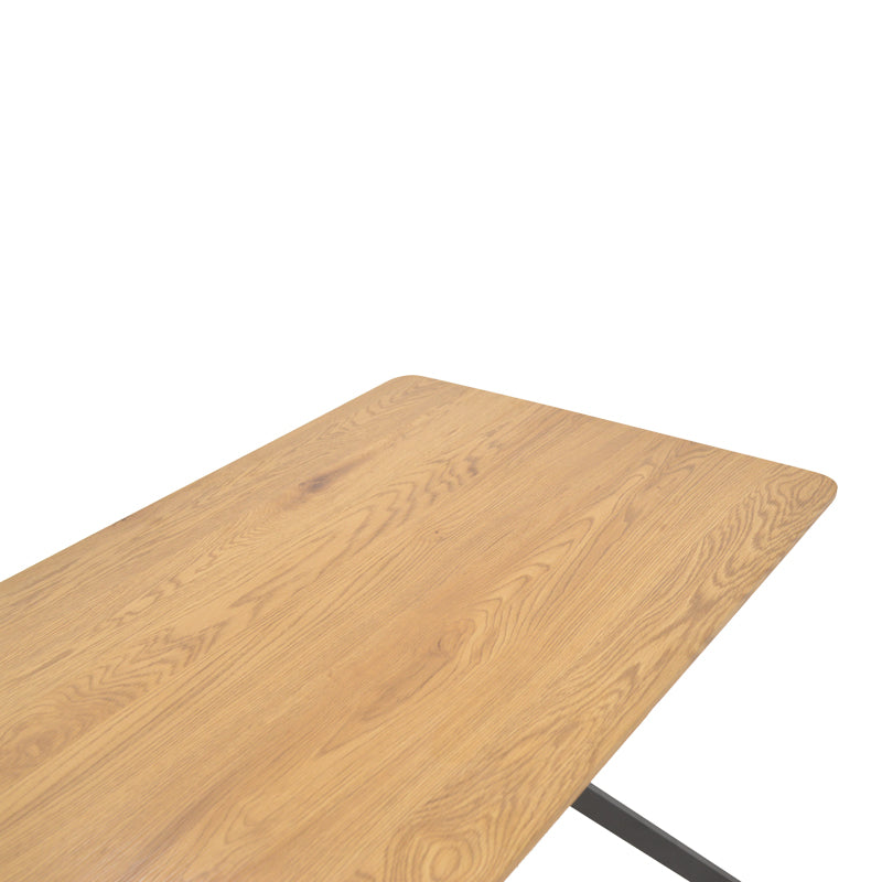 Τραπέζι Nerelis φυσικό mdf και πόδι μαύρο μέταλλο 120x70x75εκ
