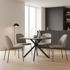 Τραπέζι Xuson mdf σε ανθρακί απόχρωση με πόδι μαύρο μέταλλο Φ120x75εκ