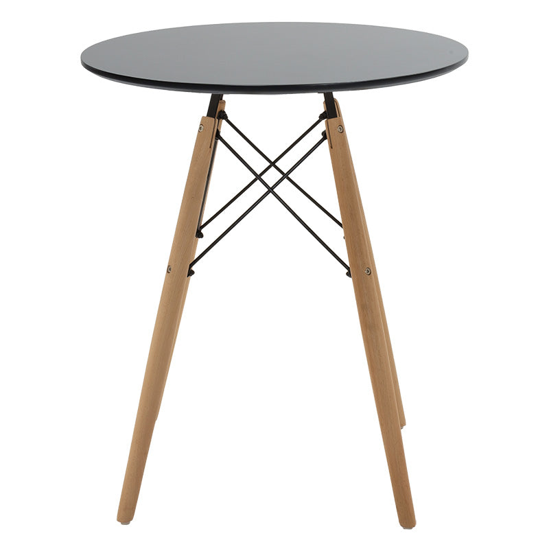 Τραπέζι Julita μαύρο mdf και ξύλο οξιάς σε φυσική απόχρωση Φ60x73εκ