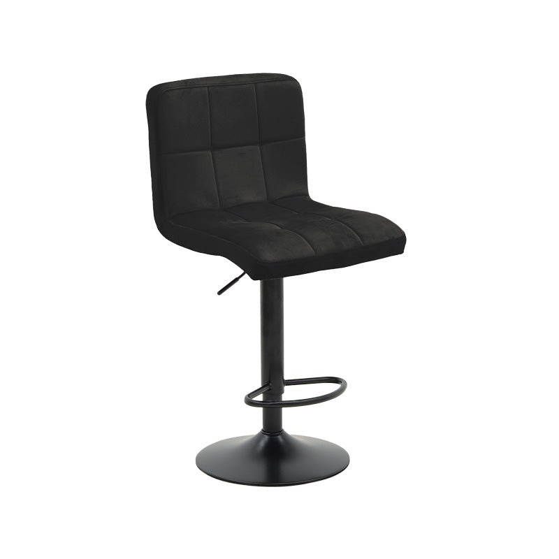 Σκαμπό μπαρ Remina πτυσσόμενο μαύρο βελούδο-βάση μαύρο μέταλλο 44x44x112εκ