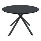 Τραπέζι Xuson μαύρο mdf με μεταλλικό πόδι Φ120x75εκ