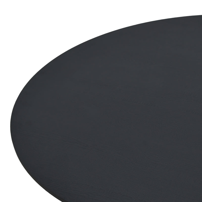 Τραπέζι Xuson μαύρο mdf με μεταλλικό πόδι Φ120x75εκ