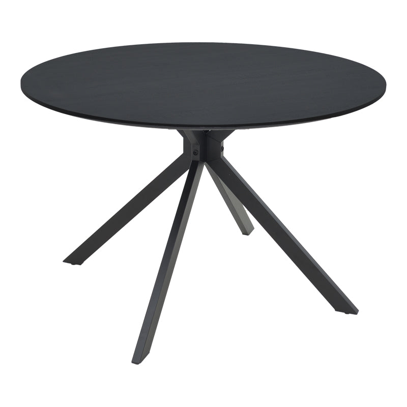 Τραπέζι Xuson μαύρο mdf με μεταλλικό πόδι Φ120x75εκ