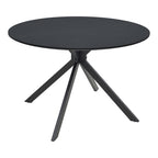 Τραπέζι Xuson μαύρο mdf με μεταλλικό πόδι Φ120x75εκ