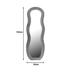 Καθρέπτης Glinde Inart βελούδο σε γκρι απόχρωση 50x3.3x150εκ