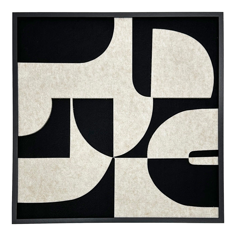 Πίνακας με πλαίσιο Jeire μαύρο-λευκό 62x2.5x62εκ