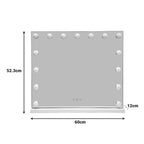 Καθρέπτης Led Hollywood μέταλλο λευκό 60x12x52.3εκ