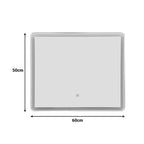 Καθρέπτης Led Quadrou pp-αλουμίνιο 60x3x50εκ