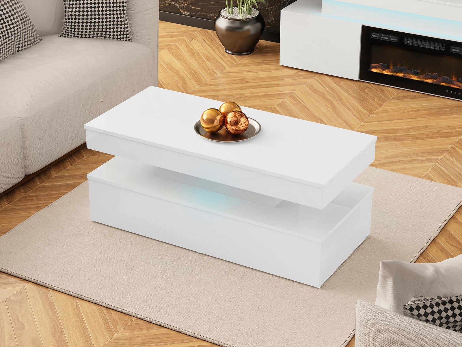 Τραπεζάκι σαλονιού Glossa 2D με LED-Leuko-Leuko gualistero