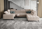 Γωνιακός καναπές Calyra Max I Relax-Μπεζ-Δεξιά