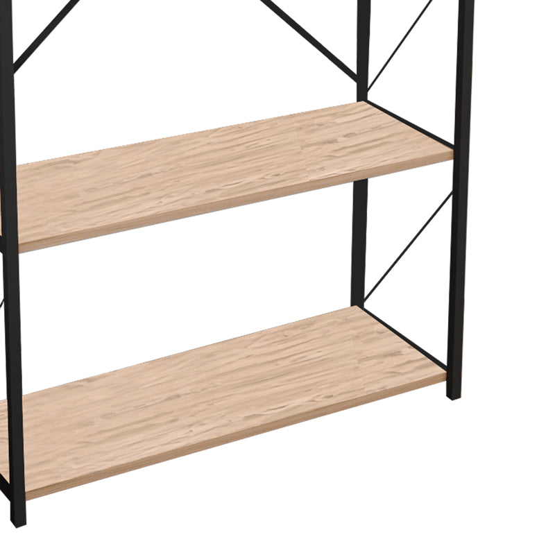 Βιβλιοθήκη Tikilmo oak μελαμίνης-μαύρο μέταλλο 88x34x180εκ
