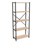 Βιβλιοθήκη Draizy oak μελαμίνης-μαύρο μέταλλο 63x30x150εκ