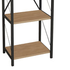 Βιβλιοθήκη Glase oak μελαμίνης-μαύρο μέταλλο 40x30x150εκ