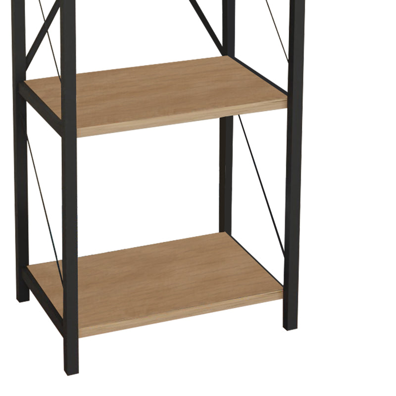 Βιβλιοθήκη Glase oak μελαμίνης-μαύρο μέταλλο 40x30x150εκ