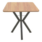 Τραπέζι Prestone oak μελαμίνης-μαύρο μέταλλο 70x70x75εκ