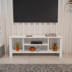 Έπιπλο τηλεόρασης Seref σε λευκή απόχρωση 120x30x47εκ
