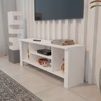 Έπιπλο τηλεόρασης Seref σε λευκή απόχρωση 120x30x47εκ