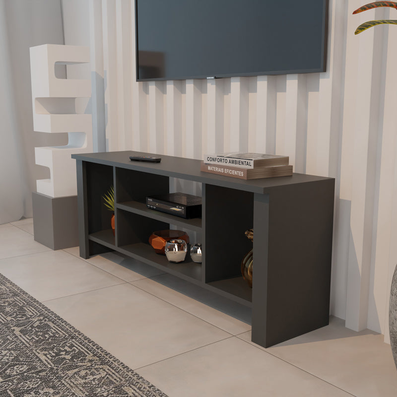 Έπιπλο τηλεόρασης Seref σε ανθρακί απόχρωση 120x30x47εκ