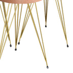 Βοηθητικά τραπέζια Wakmi σετ 3τεμ φυσικό-πόδι χρυσό μέταλλο