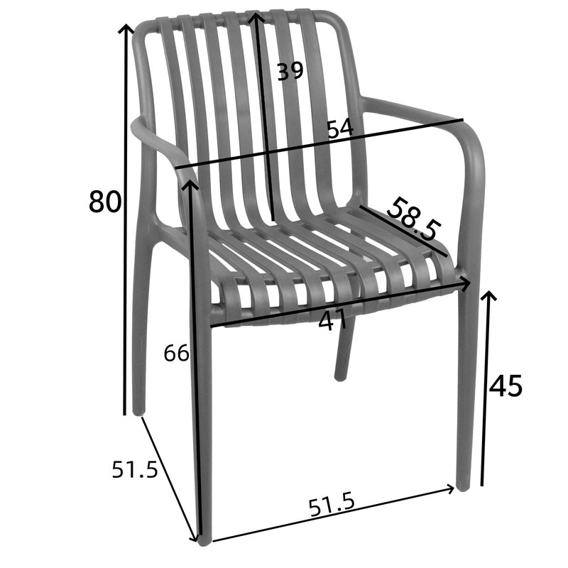 Πολυθρόνα Zoi pp σε ανθρακί απόχρωση 58.5x54x80εκ