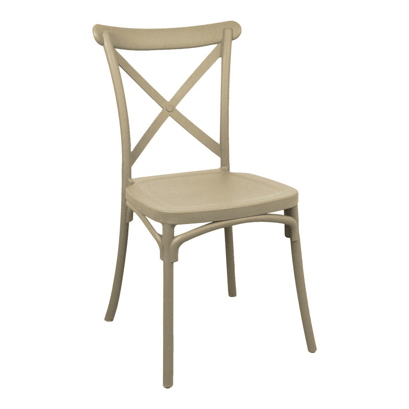 Καρέκλα Crossie στοιβαζόμενη pp σε απόχρωση cappucino 41x46x84εκ