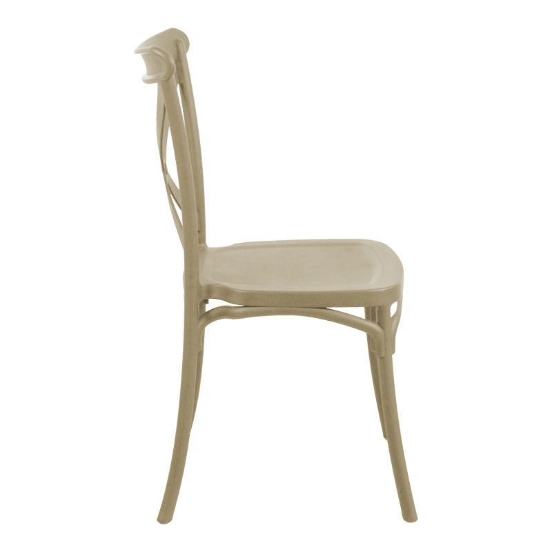 Καρέκλα Crossie στοιβαζόμενη pp σε απόχρωση cappucino 41x46x84εκ