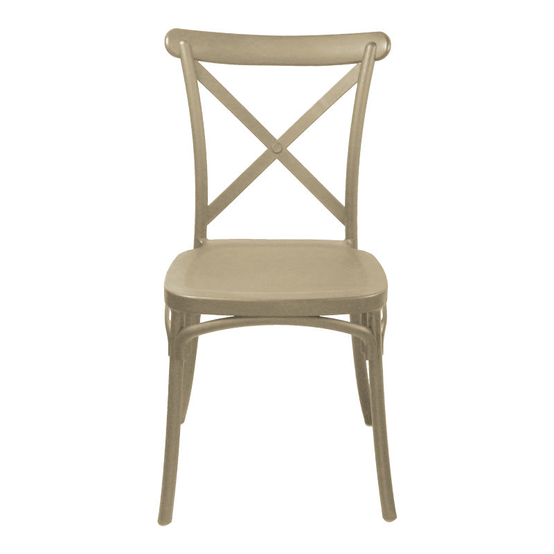 Καρέκλα Crossie στοιβαζόμενη pp σε απόχρωση cappucino 41x46x84εκ