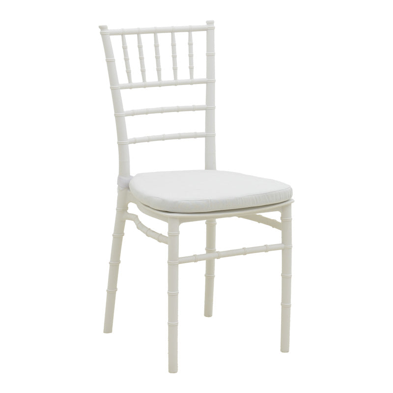 Καρέκλα Tiffany με μαξιλάρι pp σε λευκή απόχρωση 40x40x88εκ