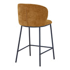 Σκαμπό μπαρ Karg camel ύφασμα-πόδι μαύρο μέταλλο 49x46x93εκ