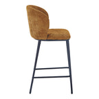 Σκαμπό μπαρ Karg camel ύφασμα-πόδι μαύρο μέταλλο 49x46x93εκ