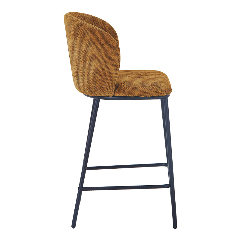 Σκαμπό μπαρ Karg camel ύφασμα-πόδι μαύρο μέταλλο 49x46x93εκ