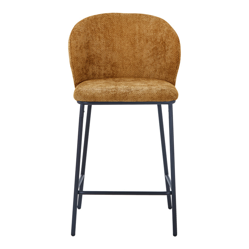 Σκαμπό μπαρ Karg camel ύφασμα-πόδι μαύρο μέταλλο 49x46x93εκ