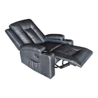 Πολυθρόνα relax με μηχανισμό massage Gessel PU σε μαύρη απόχρωση 80x90x98εκ