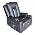 Πολυθρόνα relax Gessel PU σε μαύρη απόχρωση 80x90x98εκ