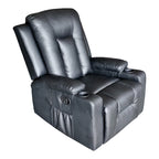 Πολυθρόνα relax Gessel PU σε μαύρη απόχρωση 80x90x98εκ