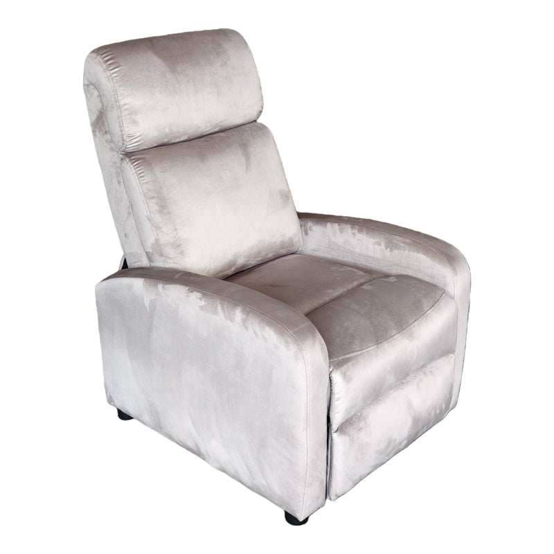 Πολυθρόνα relax Norva βελούδο σε γκρι απόχρωση 68.5x86x100εκ