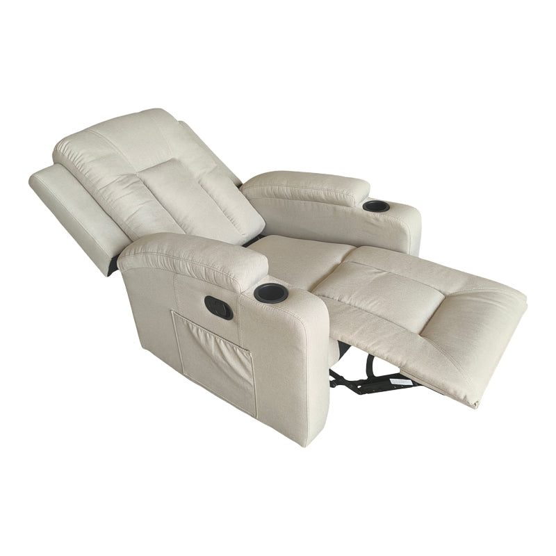 Πολυθρόνα relax με μηχανισμό massage Gessel μπεζ ύφασμα 80x90x98εκ