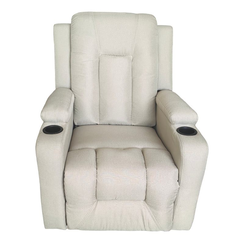 Πολυθρόνα relax με μηχανισμό massage Gessel μπεζ ύφασμα 80x90x98εκ