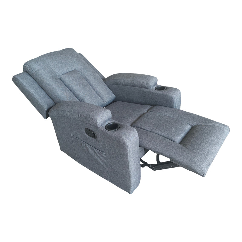 Πολυθρόνα relax με μηχανισμό massage Gessel ανθρακί ύφασμα 80x90x98εκ