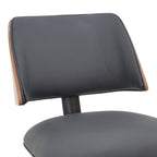 Καρέκλα Ubane μαύρο pu-πόδι καρυδί μέταλλο 53x62.5x85εκ