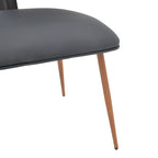 Καρέκλα Ubane μαύρο pu-πόδι καρυδί μέταλλο 53x62.5x85εκ